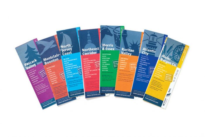 NJ Transit paper train timetables