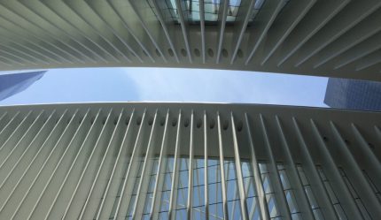 The Oculus roof was opened for the occasion.